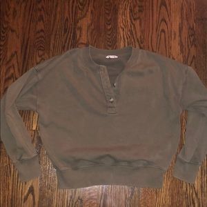 Button down crew neck